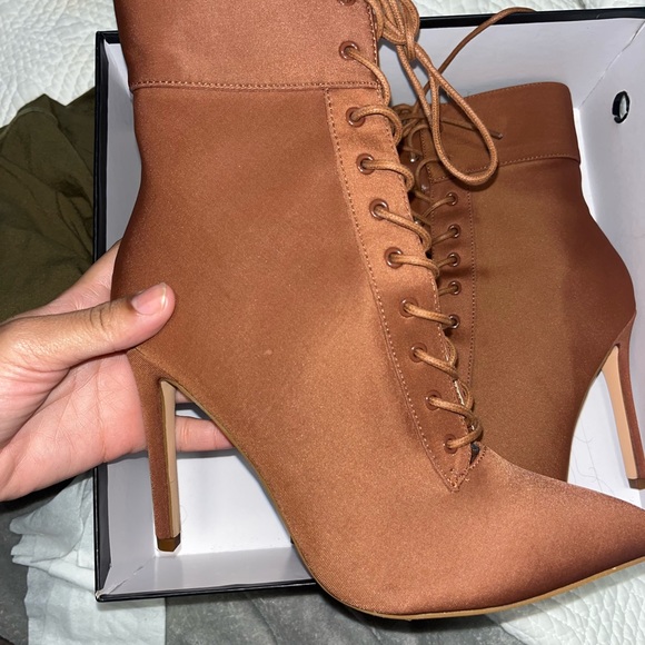 Brand new beautiful burnt orange tie up booties 😍 - Picture 2 of 4